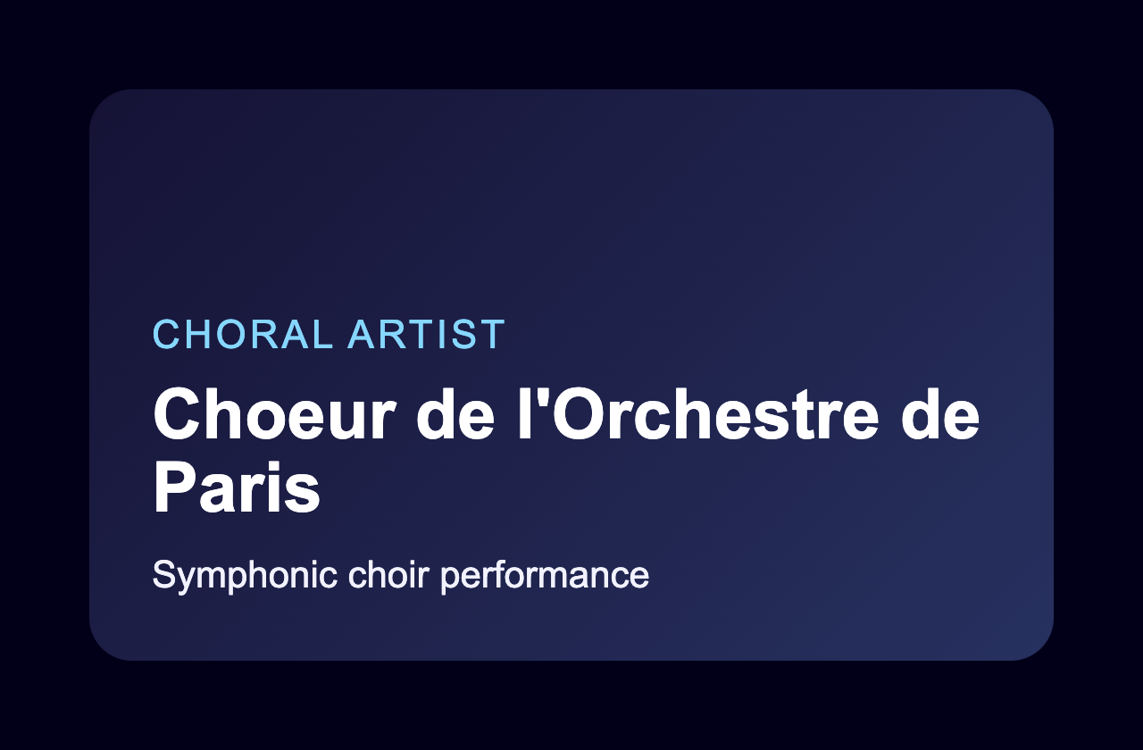 Choeur de l'Orchestre de Paris